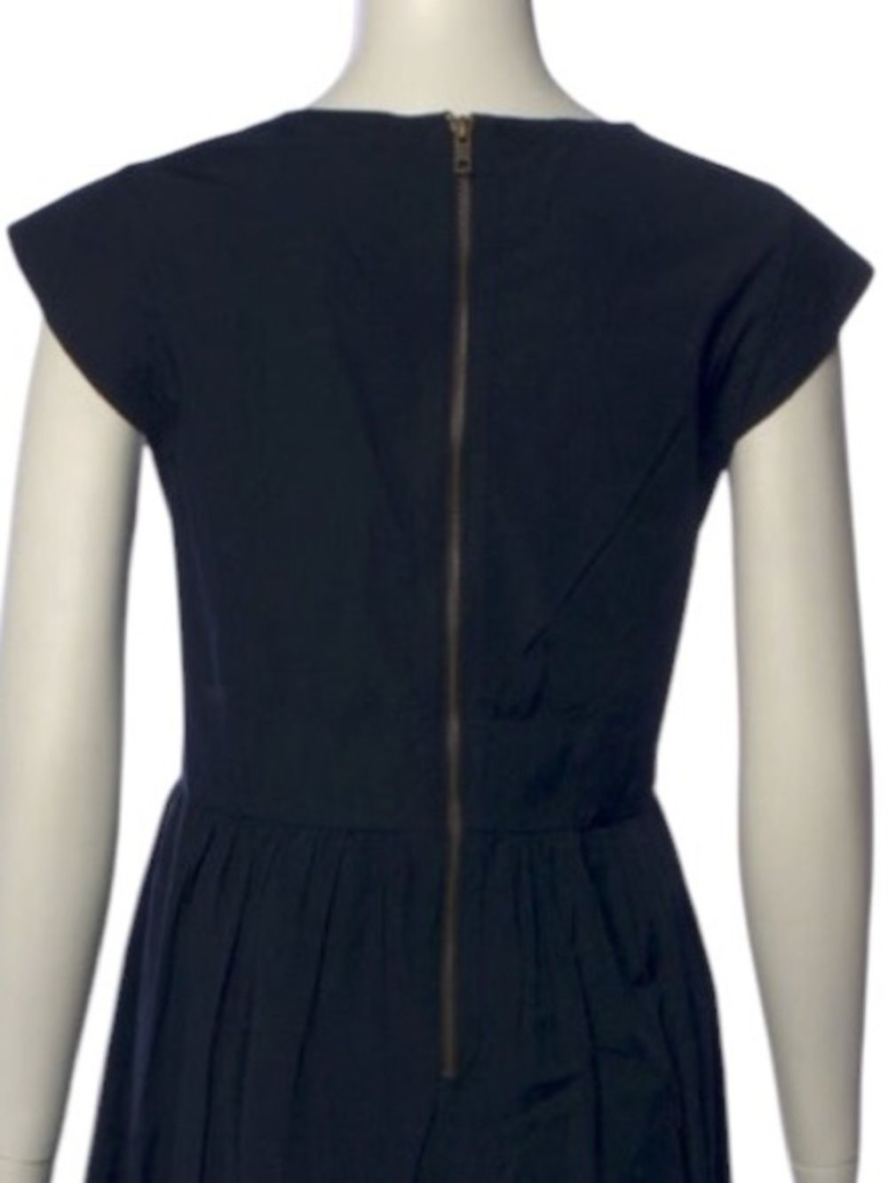 THE GREAT. Black Cotton Sleeveless Midi Dress Drop Waist Pockets NWT Size 2/Med - Picture 5 of 6